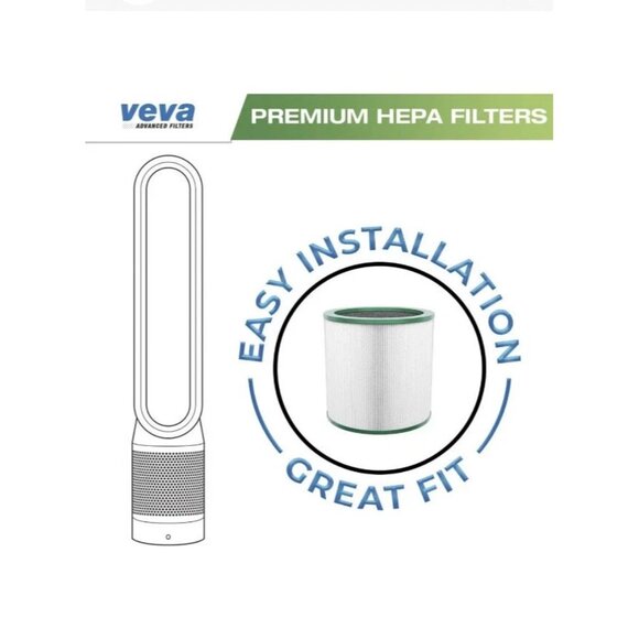 Veva Premium HEPA Filter Replacement 2 Pack Clean Air Purifier Round Ring Value - Picture 4 of 4